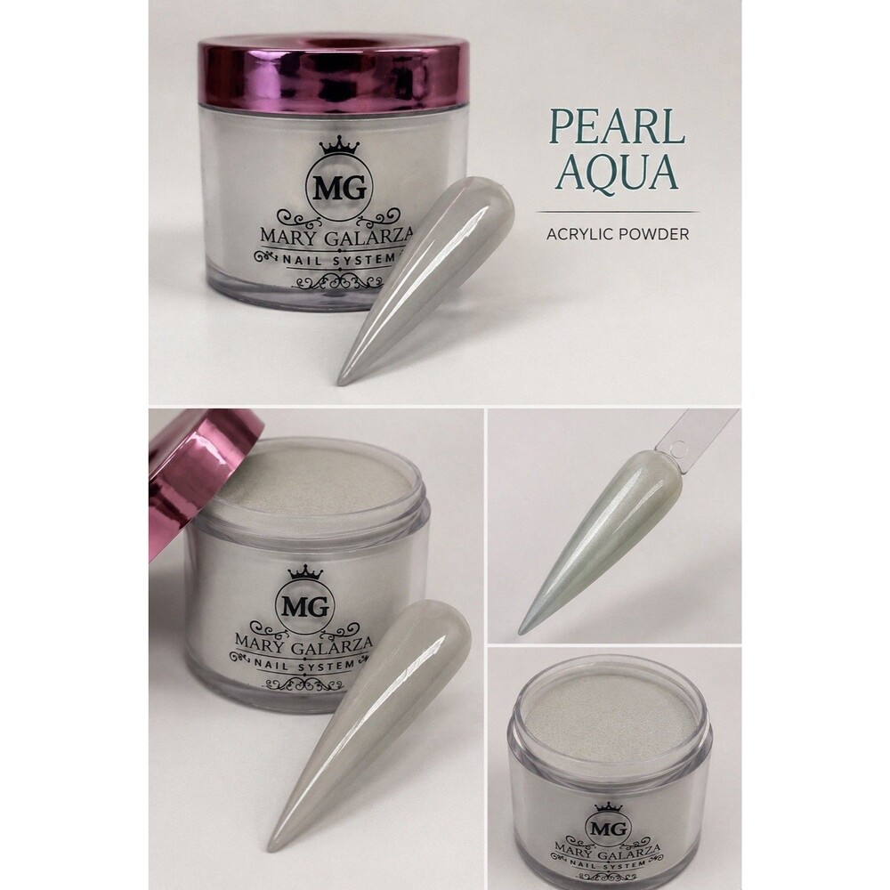 Mary Galarza Nail System Acrylic Powder Color Powder Pearl Aqua